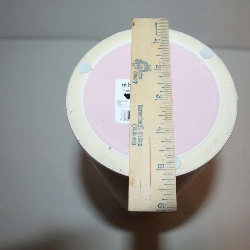 Tall Skinny Pink White Striped‎ Vase by at Home Tracy Boyd
